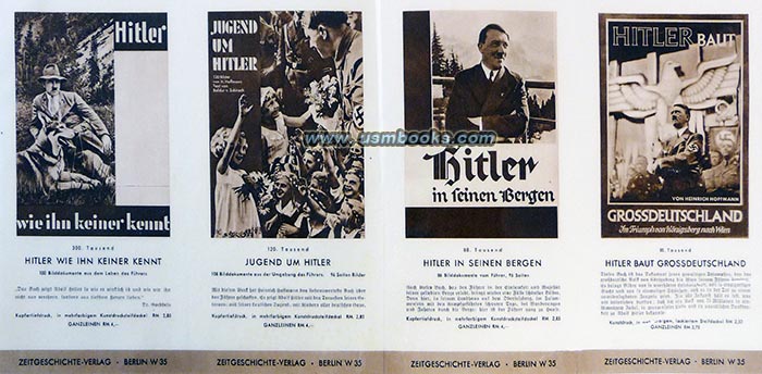 Hitler Abseits vom Alltag, Hitler erobert das deutsche Herz, Hitler in seiner Heimat, Hitler wie ihn keiner kennt, Jugend um Hitler, Hitler in seinen Bergen, Hitler baut Grossdeutschland